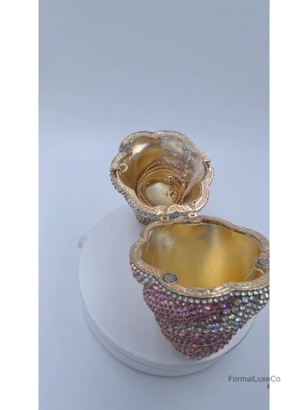 Ice-cream Shape Crystal Clutch Bag Evening Handbags Rhinestone Purse